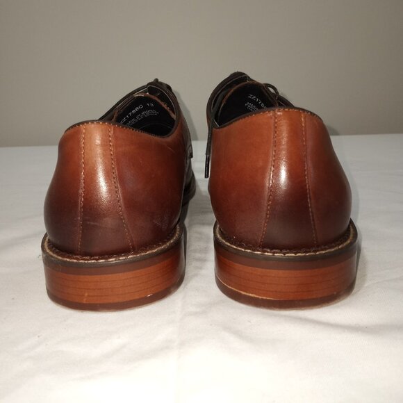 ZANZARA DERBY MENS DRESS SHOE BROWN SIZE 13 LEATHER STITCHED SOLE - Picture 5 of 9